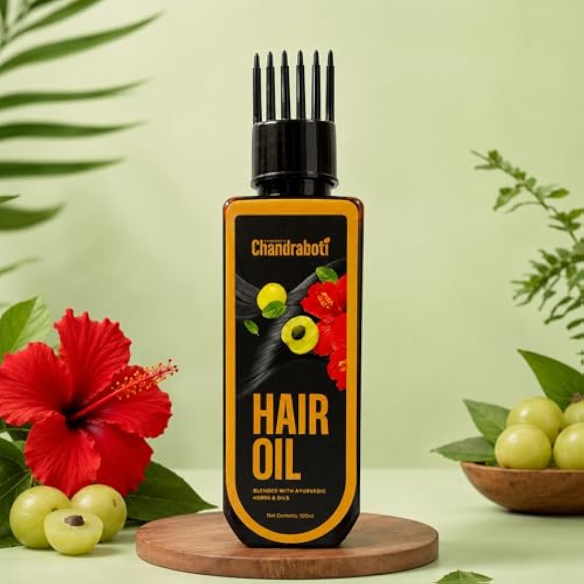 Ayurvedic Hair Oil 100ml with Comb Applicator, Regrowth Oil